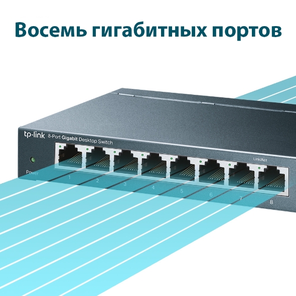 8-портовый гигабитный настольный коммутатор 7