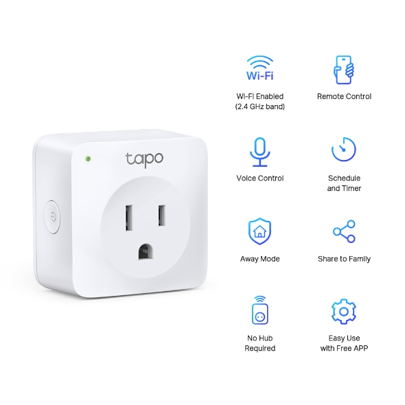 Enchufe Inteligente Smart Wifi TP-Link Tapo P100 Controla los Dispositivos  por Voz y App y Ahorra en