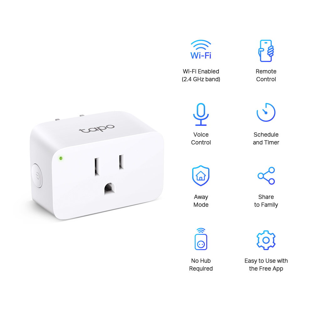 TP-Link Tapo Smart Plug Mini, Smart Home Wifi Outlet Works with Alexa Echo  & Google Home, No Hub Required, New Tapo APP Needed (P100 2-pack) 