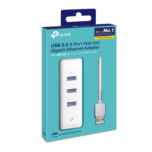 Hub USB 3.0 de 3 Puertos y Ethernet - Hubs USB-A