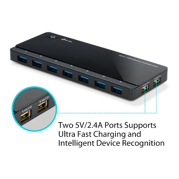 UH720, USB 3.0 7-Port Hub with 2 Charging Ports