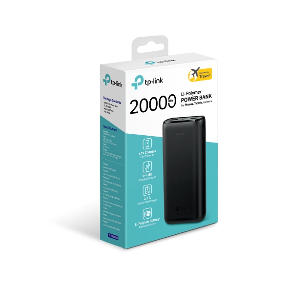 Power Bank Batería Portátil 20000mah 2.1a Carga Rápida 1hora