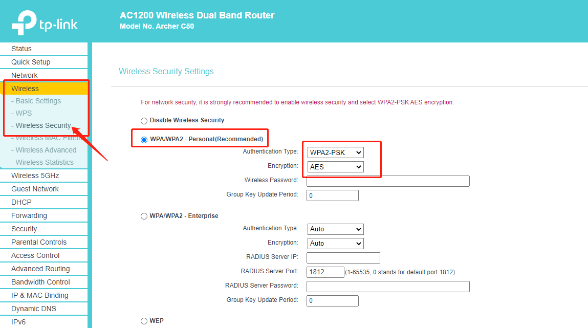 wep vs wpa-2 encryption