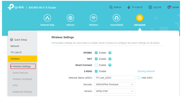 change tp link router settings