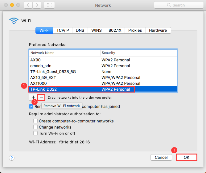 manage wireless connections in mac os program name