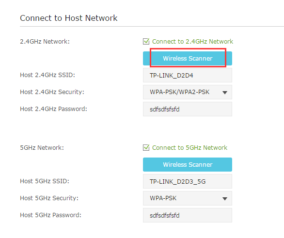 How To Change Wireless Settings Of The Extended Networks Blue Ui Tp Link