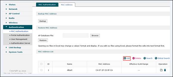 excel setup for mac addresses