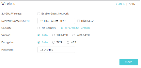 how to set up network password