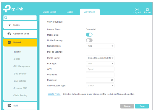 How to create a connection profile with TP-Link Wireless Dual Band