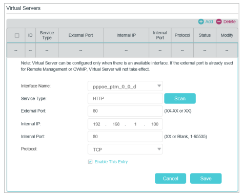 How to share local resources over the internet using Virtual Sever on AC  VDSL/ADSL Modem Router (new logo)