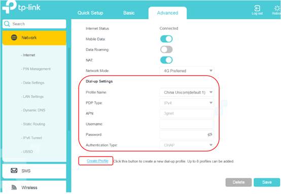 No Internet Connection When Using Tp Link Wireless 4g Lte Router Working As 3g 4g Router Mode Case 1