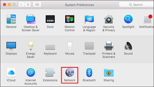 At the top, click Apple System Preferences Network