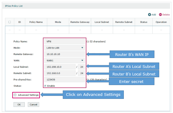 tplink to cisco vpn setup