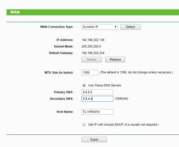 dns address router