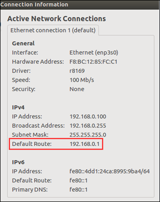 default router ip address