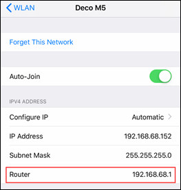 Find your Router's IP address on IOS