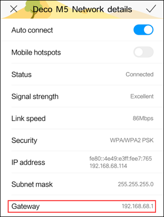 Find your Router's IP address on Android