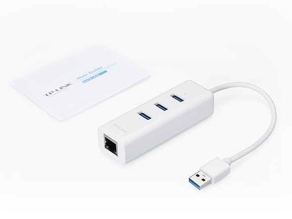 USB-A hub with gigabit network adapter