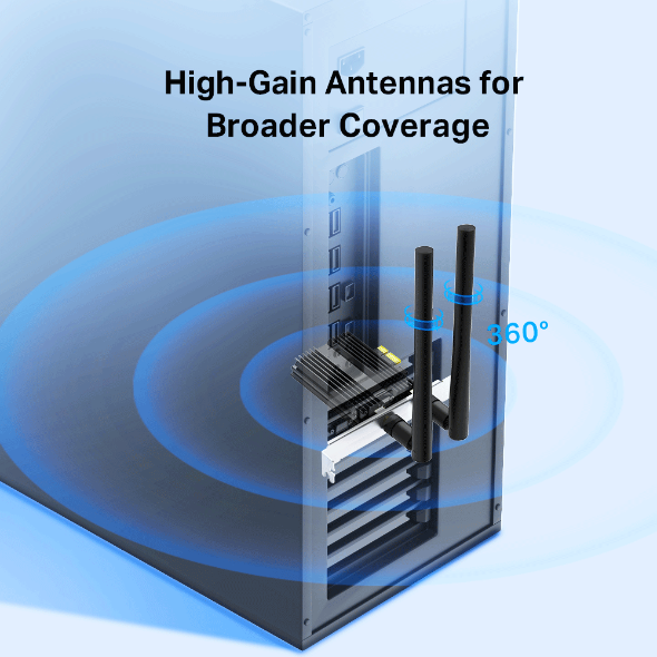 RECEPTOR WiFi -TP_LINK – PCIe AX3000E «Wi-Fi 6»- «Bluetooth 5.0» ARCHER –  TX50E – Power Tecnic