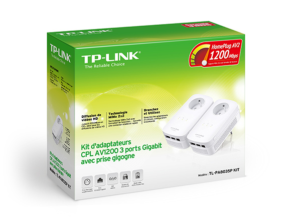 Powerline AV1200 con passthrough de 3 puertos Gigabit. 3