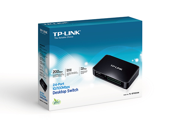 TP-Link TL-SF1024D, Unmanaged switch, 24x 10/100 RJ-45, 19 11.6