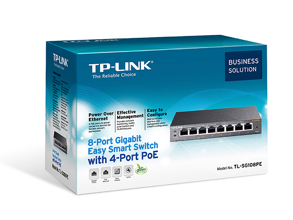 TP-Link 16-Port Gigabit Easy Smart Switch with 8-Port PoE+, 78244024