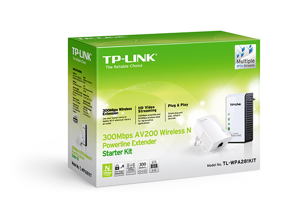 New TP-Link TL-WPA281 300Mbps Wireless N Powerline Adapter Extender Starter  Kit