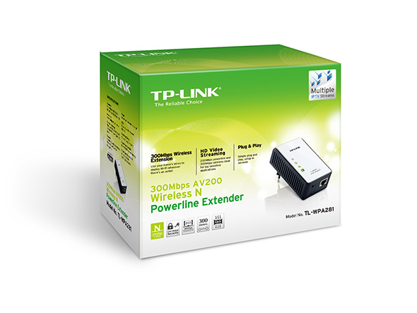 New TP-Link TL-WPA281 300Mbps Wireless N Powerline Adapter Extender Starter  Kit