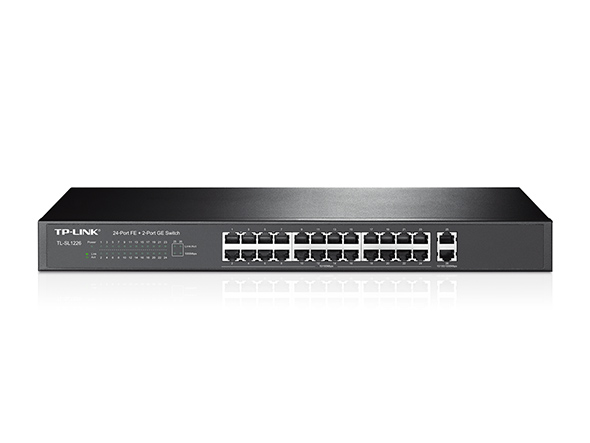 Switch 24 ports 10/100Mbps + 2 ports Gigabit 1