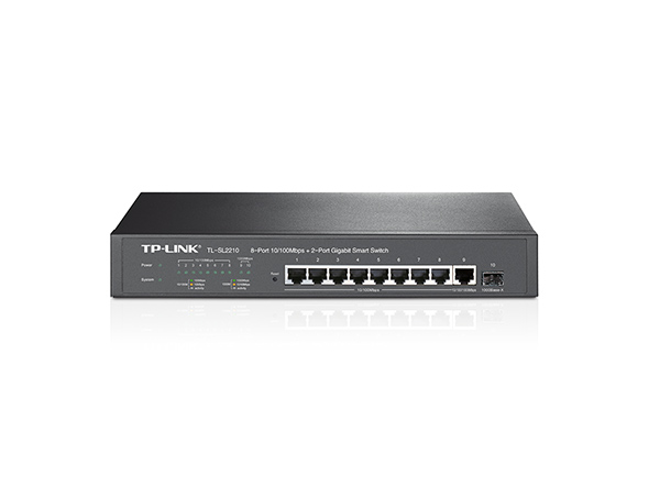 8-Port 10/100Mbps + 2-Port Gigabit Smart Network Switch 1