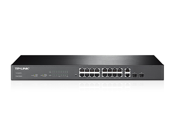 16-Port 10/100Mbps + 2-Port Gigabit Smart Switch 1