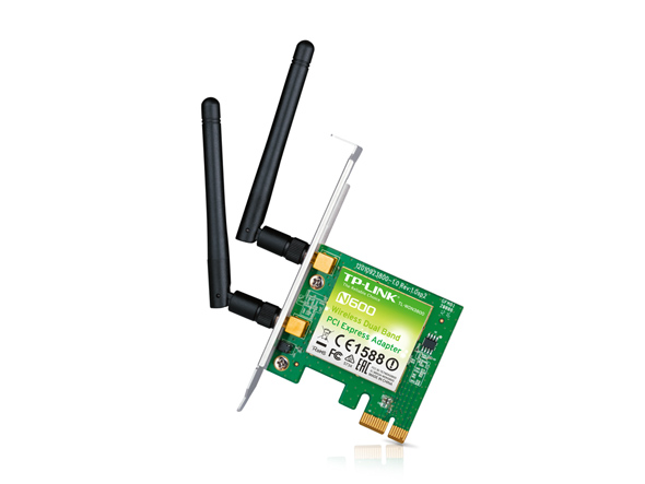 Adaptateur PCI Express double bande WiFi N600 Avec équerre low profile 1