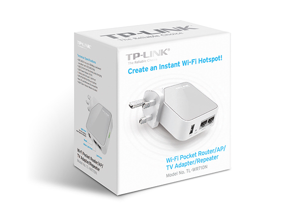 TP-Link TL-WR710N 150Mbps Wireless N Mini Pocket Router, Repeater, Client,  2 LAN Ports, USB Port 150 Mbps Wireless Router - TP-Link 