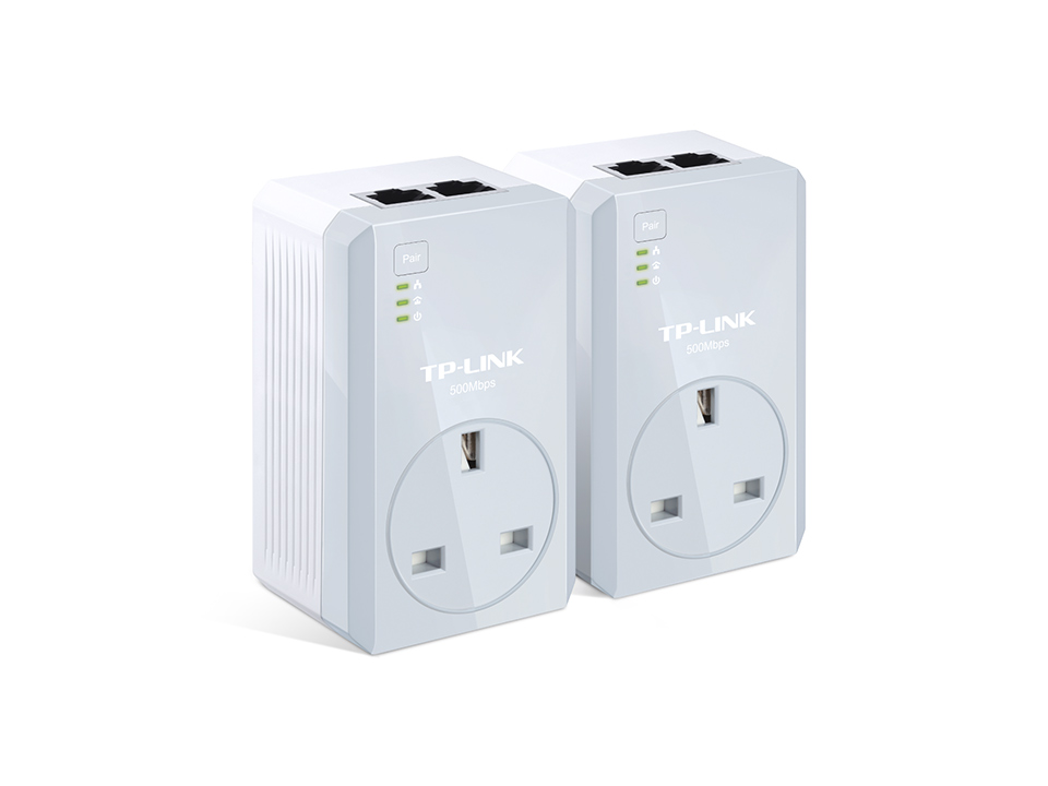 Av500 Powerline Adapter With Ac Pass Through TL-PA4020P KIT | AV500 2-Port Powerline Adapter with AC Pass Through