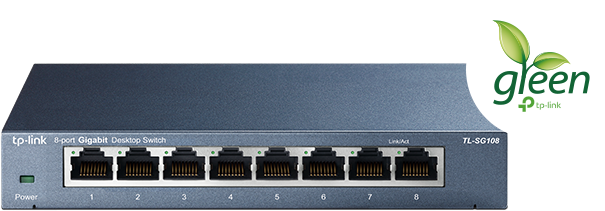 TP-Link 8 Port Gigabit Ethernet Network Switch, Ethernet Splitter, Sturdy  Metal w/ Shielded Ports, Plug-and-Play, Traffic Optimization