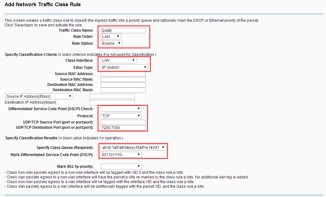 How do I create a QoS policy for applications and online games on