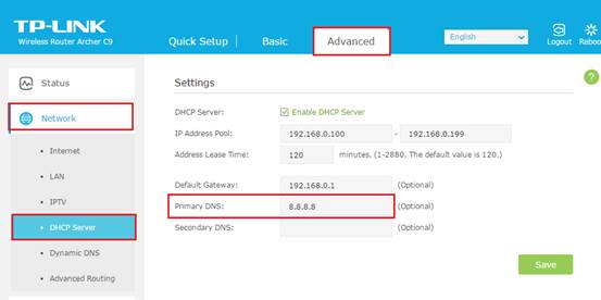 Set up manual DNS Servers for the router.