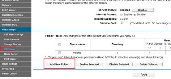 android ftp server write access external storage