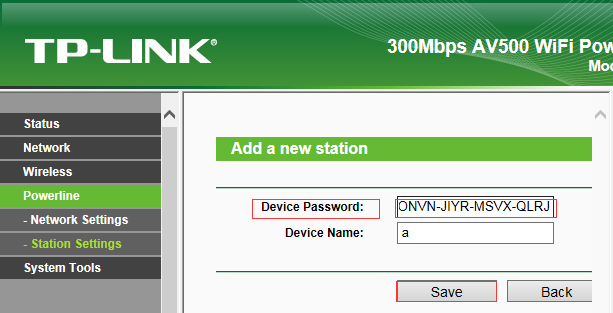 How to add an extra Powerline adapter to the existing Powerline network by  adding the the powerline key on the Utility(Green UI)