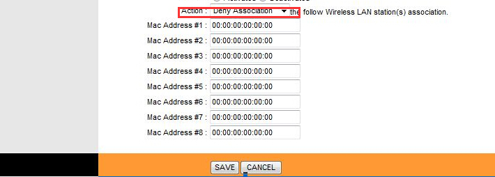 defien mac address access for tz215w