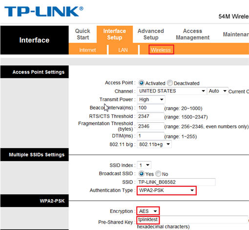 How To Secure Wi Fi With A Password On Td W8151n Td W8901n Td W8951nd Td W8961n Td W8961nd Td W8101g Td W8901g Tp Link