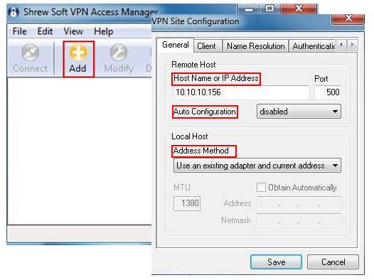 configure shrew soft vpn for ike shared key