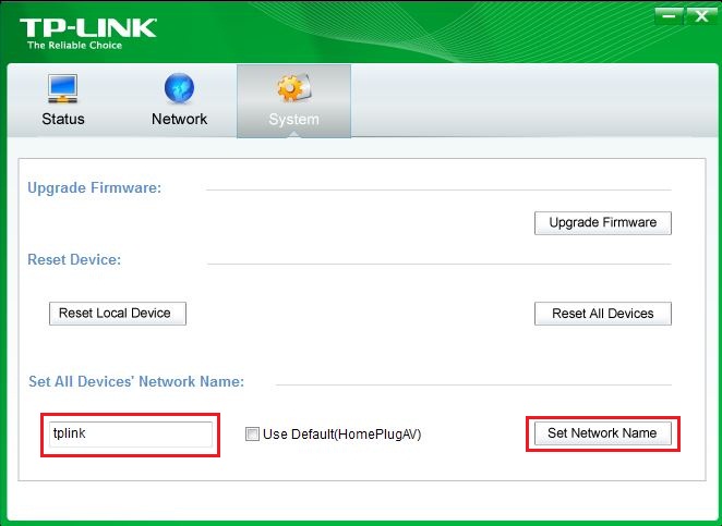 tp link powerline utility reset device