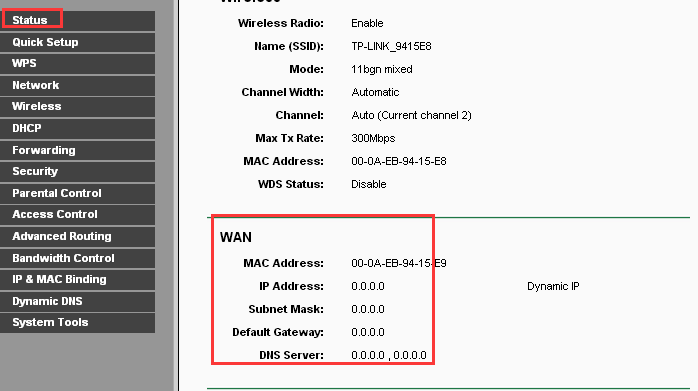 how to check router status