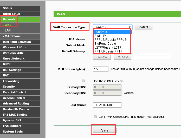 t p link router configuration