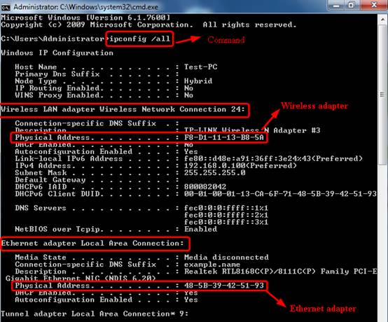 find mac address of printer for dhcp