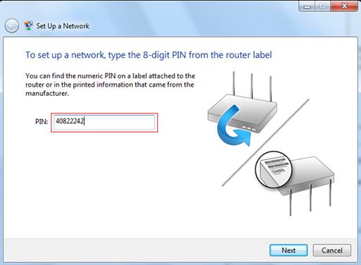 What is PIN Code when I connect my Windows 7 to wireless router?