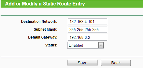 Understanding Routing Table Entry