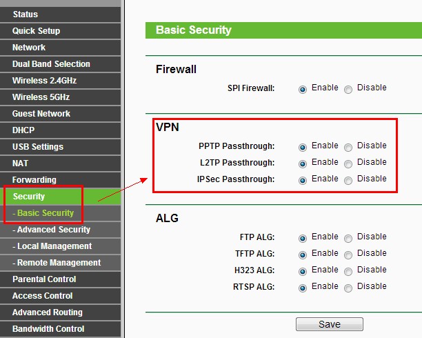 Настройка firewall tp link