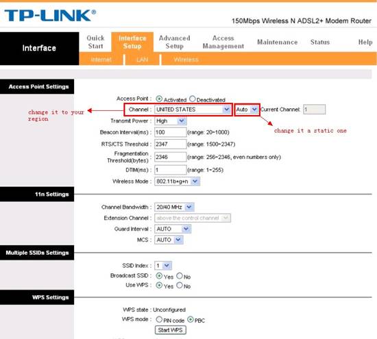 How To Change Wireless Channel On My Tp Link Wireless Adsl2 Modem Router